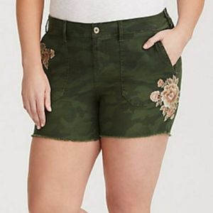 Torrid Camo Cutoff Shorts